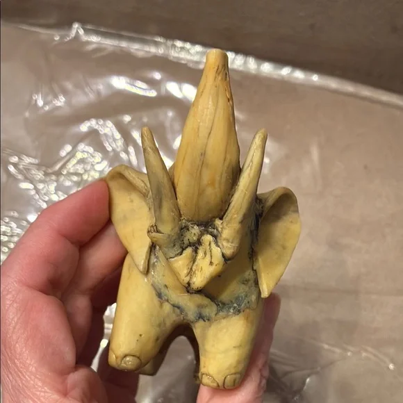 Vintage Handcrafted Tan Elephant Sculpture - Picture 8 of 9